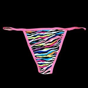 Victorias Secret Pink Soft Cotton Extra Low Rise V String panty multicolor M